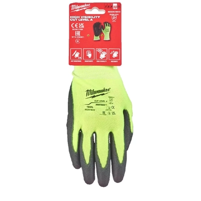 Védőkesztyű Milwaukee Hi-Vis.zöld Cut.1A
